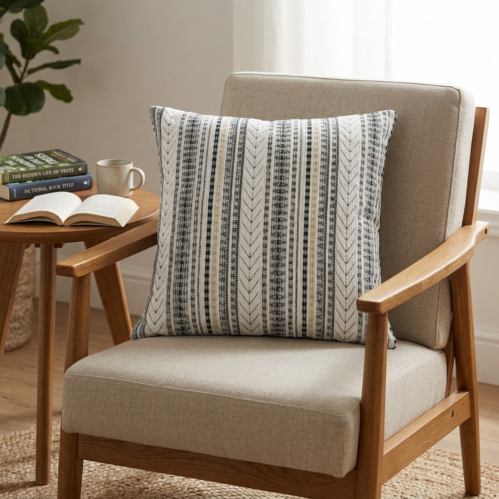 Striped Square Cushion - 40×40cm
