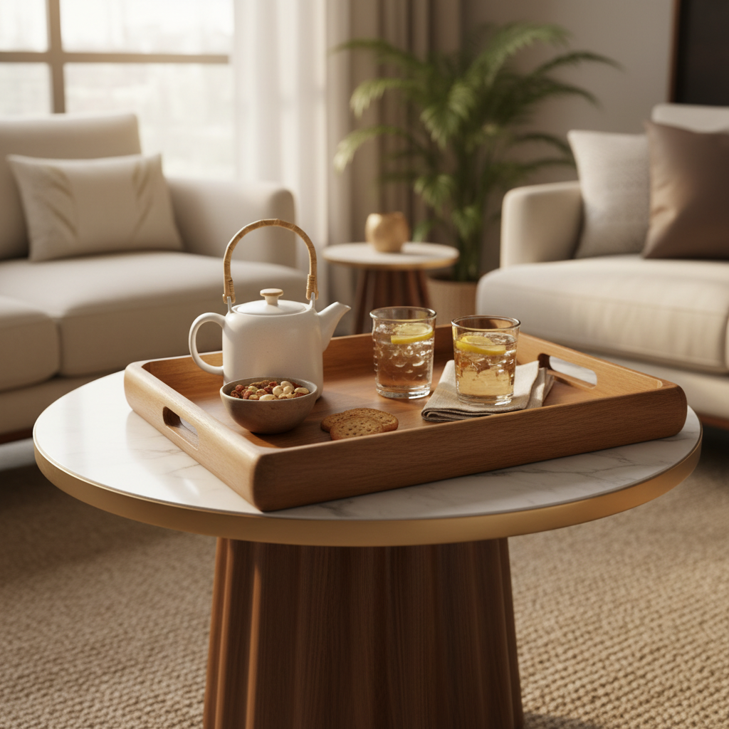 Luhpar Rectangle Wooden Serving Tray - 40×30cm