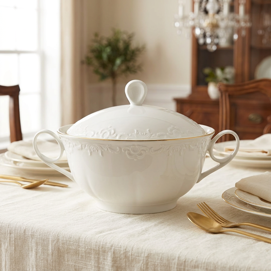 Luhpar Imperia Porcelain Soup Pot with Lid – 20cm