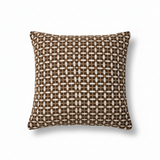 Woven Pattern Cushion Brown & Cream - 40cm