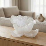 Resin Floral Decorative Bowl Pearl White - 30cm
