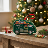 Metal Christmas Van Candy Box Green - 11cm