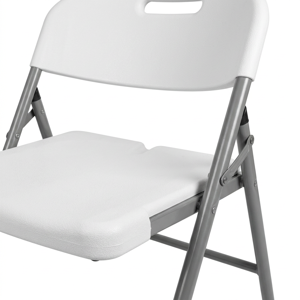 Metal and Plastic Folding Chair White with Grey - 85×40cm