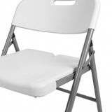 Metal and Plastic Folding Chair White with Grey - 85×40cm