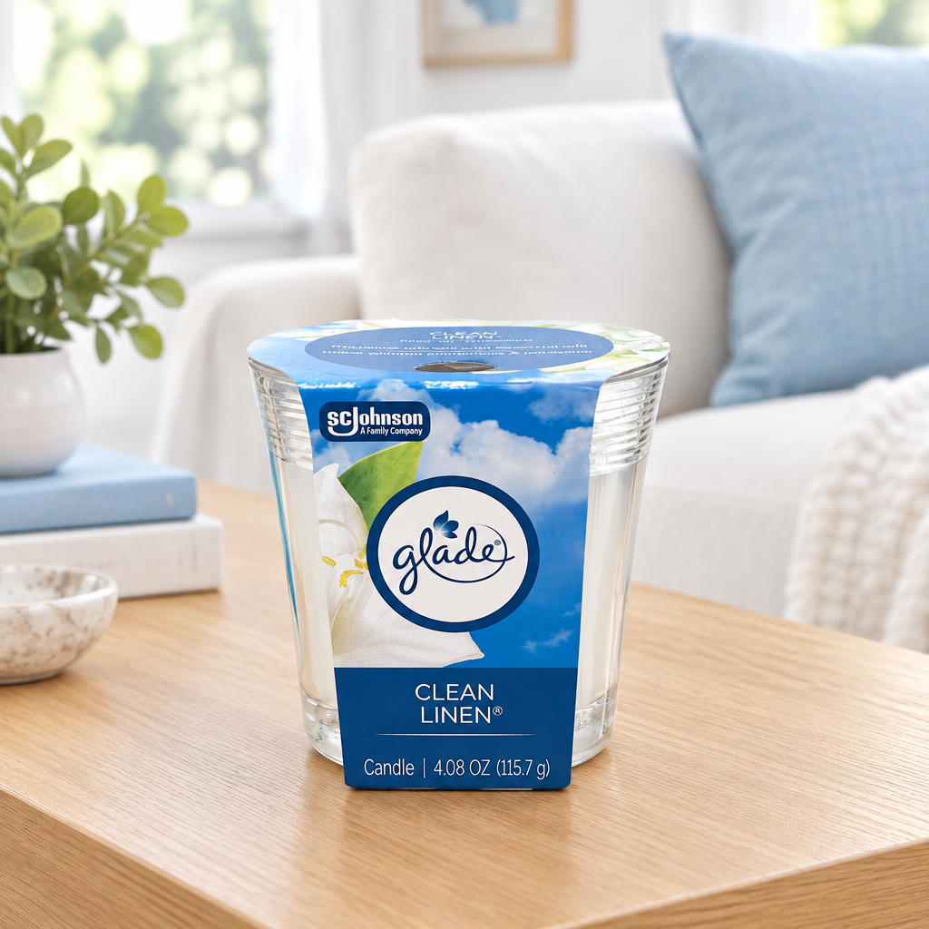 Glade Clean Linen Scented Candle - 120ml