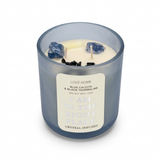 Love Home Blue Calcite & Black Tourmaline Scented Candle in Glass Jar – 14 oz
