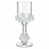 Glass Footed Floral Candle Holder - 20×6cm