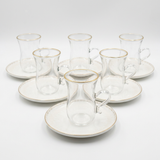 ABL Glass & Ceramic Cup and Saucer 12 Piece Set - 120ml