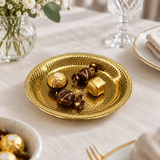 Round Metal Snack Tray Gold – 15cm