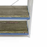 4-Tier Wooden & Metal Shoe Rack - 60×50×20cm