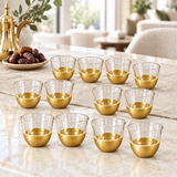 12-Piece Double Wall Glass Cawa Cup Set - 50ml