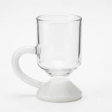 RAZ Levita 18-Piece Tea & Coffee Glass Set | Floating Handle | 6 Large Cups, 6 Small Cups & 6 Saucers | White