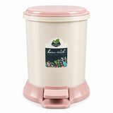 Plastic Pedal Dustbin Cream & Pink - 33×25cm