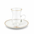ABL GP-150 Glass Tea Cup & Saucer Set – 12 Pieces – Clear Glass with Gold Rim & Elegant Floral Accent Design - Al Kabayel Discount CentreABL GP-150 Glass Tea Cup & Saucer Set – 12 Pieces – Clear Glass with Gold Rim & Elegant Floral Accent DesignTea SetsABLAl Kabayel Discount Centre