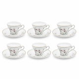 ABL GP-152 Ceramic Tea Cup & Saucer Set – 12 Pieces – Floral Pattern Tea Cups with Gold Rim & Matching Saucers - Al Kabayel Discount CentreABL GP-152 Ceramic Tea Cup & Saucer Set – 12 Pieces – Floral Pattern Tea Cups with Gold Rim & Matching SaucersTea SetsABLAl Kabayel Discount Centre