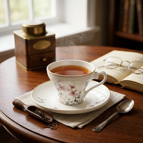 ABL GP-152 Ceramic Tea Cup & Saucer Set – 12 Pieces – Floral Pattern Tea Cups with Gold Rim & Matching Saucers - Al Kabayel Discount CentreABL GP-152 Ceramic Tea Cup & Saucer Set – 12 Pieces – Floral Pattern Tea Cups with Gold Rim & Matching SaucersTea SetsABLAl Kabayel Discount Centre