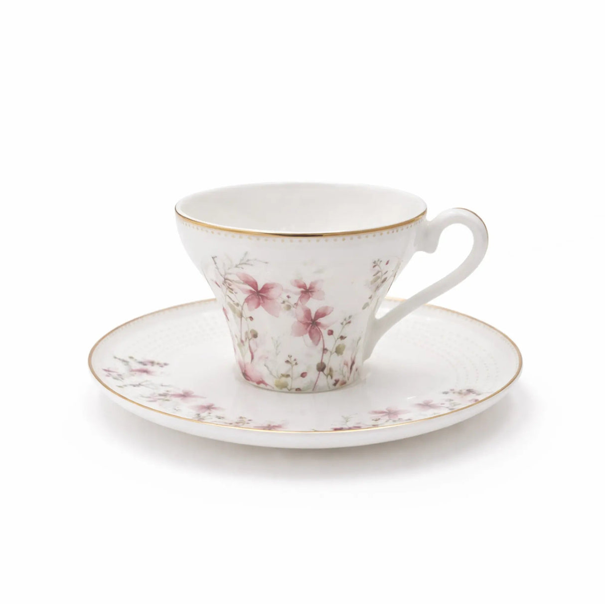ABL GP-153 Ceramic Coffee Cup & Saucer Set – 12 Pieces – Floral Design Coffee Cups with Matching Saucers - Al Kabayel Discount CentreABL GP-153 Ceramic Coffee Cup & Saucer Set – 12 Pieces – Floral Design Coffee Cups with Matching SaucersTea SetsABLAl Kabayel Discount Centre