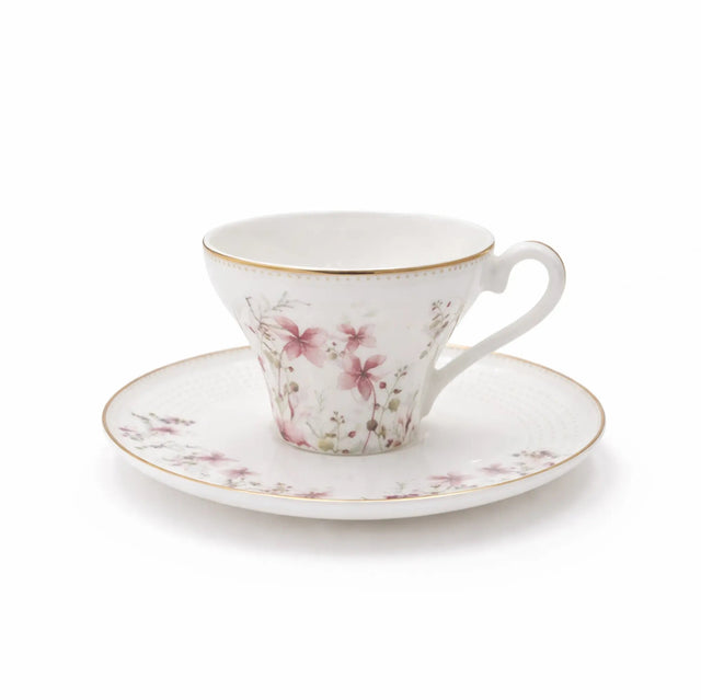 ABL GP-153 Ceramic Coffee Cup & Saucer Set – 12 Pieces – Floral Design Coffee Cups with Matching Saucers - Al Kabayel Discount CentreABL GP-153 Ceramic Coffee Cup & Saucer Set – 12 Pieces – Floral Design Coffee Cups with Matching SaucersTea SetsABLAl Kabayel Discount Centre