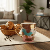 Abstract Art Ceramic Mug with Gold Handle 350ml - Al Kabayel Discount CentreAbstract Art Ceramic Mug with Gold Handle 350mlMugsAKDCAl Kabayel Discount Centre