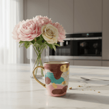 Abstract Art Ceramic Mug with Gold Handle 350ml - Al Kabayel Discount CentreAbstract Art Ceramic Mug with Gold Handle 350mlMugsAKDCAl Kabayel Discount Centre