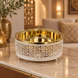 طاجن معدني ذهبي وكريمي - 20×25 سم