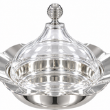 Metal Candy Bowl with Acrylic Lid Silver - 30cm