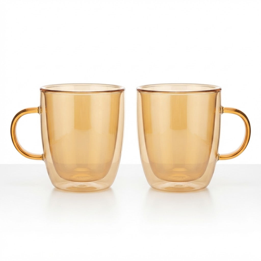 Neoflam Double Wall Glass Mug Set of 2 – 90ml – Yellow