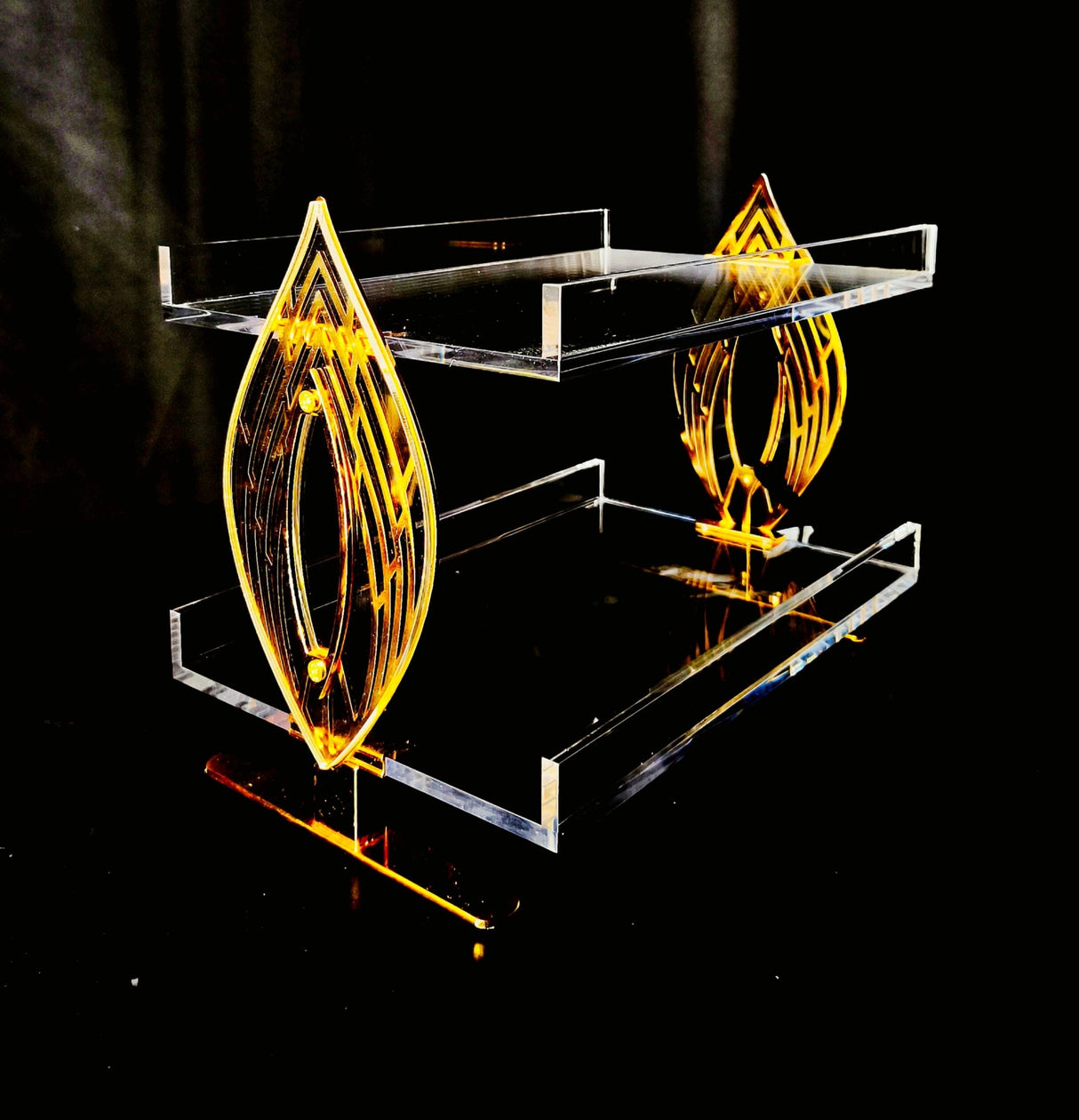 Acrylic 2Tire Serving Tray With Gold Accent 30x26cm - Al Kabayel Discount CentreAcrylic 2Tire Serving Tray With Gold Accent 30x26cmServing TraysAKDCAl Kabayel Discount Centre