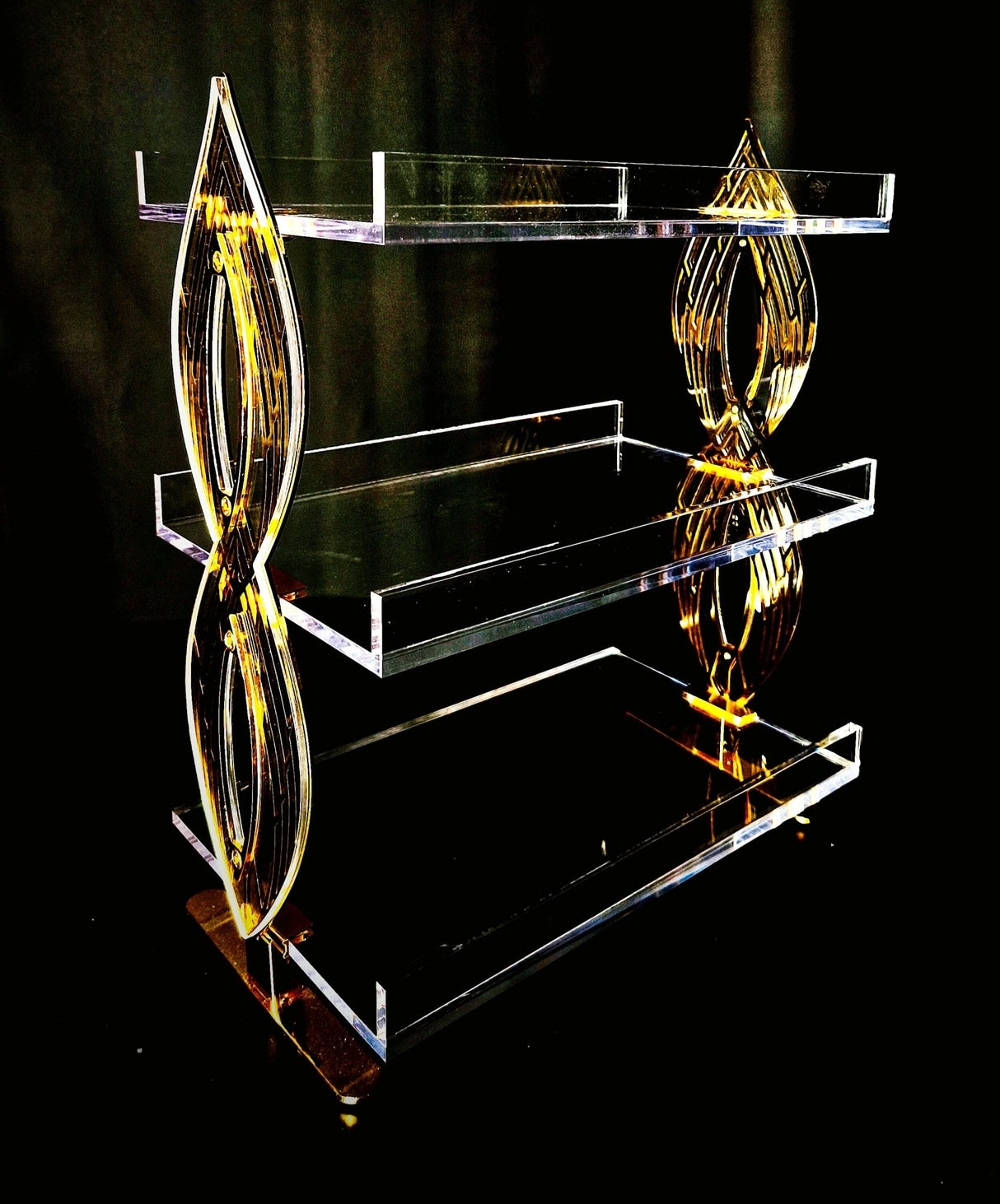 Acrylic 3Tire Serving Tray With Gold Accent 30x36cm - Al Kabayel Discount CentreAcrylic 3Tire Serving Tray With Gold Accent 30x36cmServing TraysAKDCAl Kabayel Discount Centre