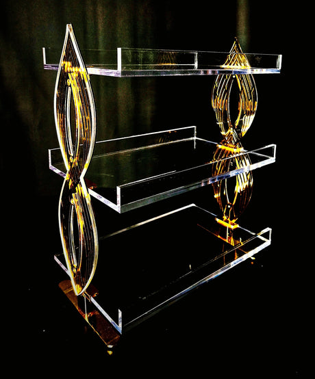 Acrylic 3Tire Serving Tray With Gold Accent 30x36cm - Al Kabayel Discount CentreAcrylic 3Tire Serving Tray With Gold Accent 30x36cmServing TraysAKDCAl Kabayel Discount Centre