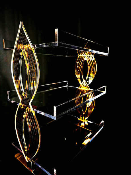 Acrylic 3Tire Serving Tray With Gold Accent 30x36cm - Al Kabayel Discount CentreAcrylic 3Tire Serving Tray With Gold Accent 30x36cmServing TraysAKDCAl Kabayel Discount Centre