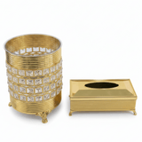 Acrylic Dustbin Set with Gold Metal Base and Tissue Box Holder – Decorative and Functional – 28 × 22 cm & 26 × 13 cm - Al Kabayel Discount CentreAcrylic Dustbin Set with Gold Metal Base and Tissue Box Holder – Decorative and Functional – 28 × 22 cm & 26 × 13 cmOrganizers & AccessoriesAKDCAl Kabayel Discount Centre