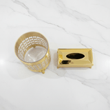 Acrylic Dustbin Set with Gold Metal Base and Tissue Box Holder – Decorative and Functional – 28 × 22 cm & 26 × 13 cm - Al Kabayel Discount CentreAcrylic Dustbin Set with Gold Metal Base and Tissue Box Holder – Decorative and Functional – 28 × 22 cm & 26 × 13 cmOrganizers & AccessoriesAKDCAl Kabayel Discount Centre