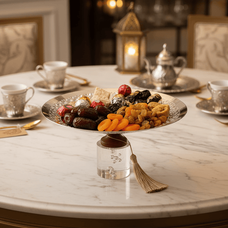 Acrylic Footed Silver & Brown Metal Candy Tray - 12 × 25 cm - Al Kabayel Discount CentreAcrylic Footed Silver & Brown Metal Candy Tray - 12 × 25 cmServing TraysAKDCAl Kabayel Discount Centre
