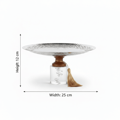Acrylic Footed Silver & Brown Metal Candy Tray - 12 × 25 cm - Al Kabayel Discount CentreAcrylic Footed Silver & Brown Metal Candy Tray - 12 × 25 cmServing TraysAKDCAl Kabayel Discount Centre