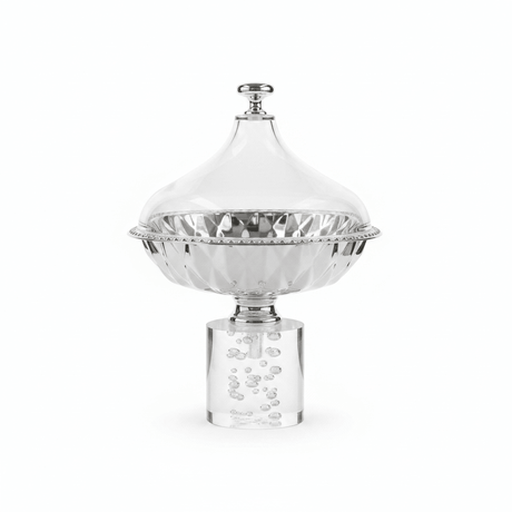 Acrylic Footed Silver Candy Bowl with Acrylic Dome Lid - 20×15 cm - Al Kabayel Discount CentreAcrylic Footed Silver Candy Bowl with Acrylic Dome Lid - 20×15 cmBowlsAKDCAl Kabayel Discount Centre