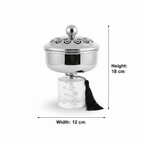 Acrylic Footed Silver Metal Candy Bowl with Lid - 18 × 12 cm - Al Kabayel Discount CentreAcrylic Footed Silver Metal Candy Bowl with Lid - 18 × 12 cmBowlsAKDCAl Kabayel Discount Centre