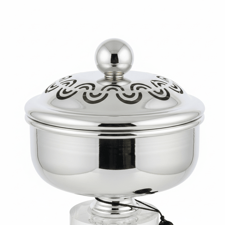 Acrylic Footed Silver Metal Candy Bowl with Lid - 18 × 12 cm - Al Kabayel Discount CentreAcrylic Footed Silver Metal Candy Bowl with Lid - 18 × 12 cmBowlsAKDCAl Kabayel Discount Centre