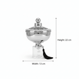 Acrylic Footed Silver Metal Candy Bowl with Lid - 22 × 13 cm - Al Kabayel Discount CentreAcrylic Footed Silver Metal Candy Bowl with Lid - 22 × 13 cmBowlsAKDCAl Kabayel Discount Centre