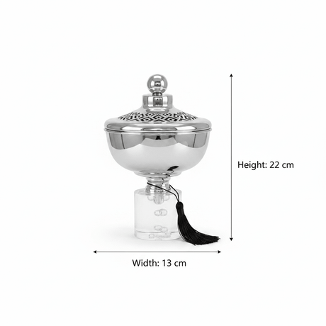 Acrylic Footed Silver Metal Candy Bowl with Lid - 22 × 13 cm - Al Kabayel Discount CentreAcrylic Footed Silver Metal Candy Bowl with Lid - 22 × 13 cmBowlsAKDCAl Kabayel Discount Centre