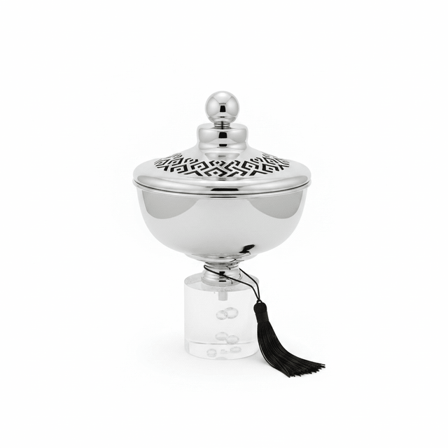 Acrylic Footed Silver Metal Candy Bowl with Lid - 22 × 13 cm - Al Kabayel Discount CentreAcrylic Footed Silver Metal Candy Bowl with Lid - 22 × 13 cmBowlsAKDCAl Kabayel Discount Centre