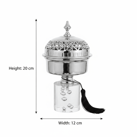 Acrylic Footed Silver Metal Candy Bowl with Lid - Large 20×12 cm - Al Kabayel Discount CentreAcrylic Footed Silver Metal Candy Bowl with Lid - Large 20×12 cmBowlsAKDCAl Kabayel Discount Centre