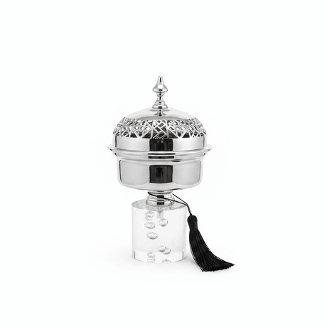 Acrylic Footed Silver Metal Candy Bowl with Lid - Large 20×12 cm - Al Kabayel Discount CentreAcrylic Footed Silver Metal Candy Bowl with Lid - Large 20×12 cmBowlsAKDCAl Kabayel Discount Centre