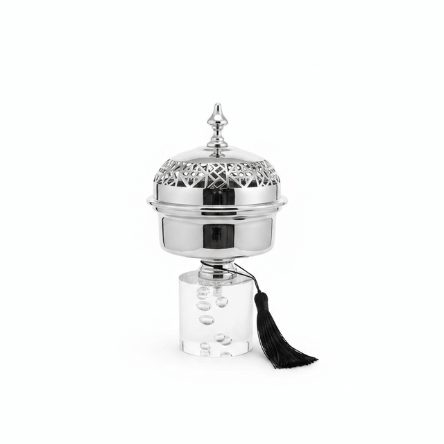 Acrylic Footed Silver Metal Candy Bowl with Lid - Large 20×12 cm - Al Kabayel Discount CentreAcrylic Footed Silver Metal Candy Bowl with Lid - Large 20×12 cmBowlsAKDCAl Kabayel Discount Centre