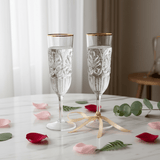 Acrylic Footed Stem Champagne Flute with Gold Rim | Baroque Embossed | 250ml - Al Kabayel Discount CentreAcrylic Footed Stem Champagne Flute with Gold Rim | Baroque Embossed | 250mlTumblersAKDCAl Kabayel Discount Centre