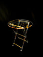 Acrylic Serving Coffee Round Table Set Of 4 With Stand 40Cmx50Cm Clear With Gold Swirls Patterns. - Al Kabayel Discount CentreAcrylic Serving Coffee Round Table Set Of 4 With Stand 40Cmx50Cm Clear With Gold Swirls Patterns.Serving TraysAKDCAl Kabayel Discount Centre