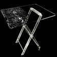Acrylic Serving Coffee Table Set Of 4 With Stand 40Cmx50Cm and 50cm Height With Black Calligraphy design - Al Kabayel Discount CentreAcrylic Serving Coffee Table Set Of 4 With Stand 40Cmx50Cm and 50cm Height With Black Calligraphy designServing TraysAKDCAl Kabayel Discount Centre