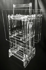 Acrylic Serving Coffee Table Set Of 4 With Stand 40Cmx50Cm Clear With Black Humming Bird Design - Al Kabayel Discount CentreAcrylic Serving Coffee Table Set Of 4 With Stand 40Cmx50Cm Clear With Black Humming Bird DesignServing TraysAKDCAl Kabayel Discount Centre