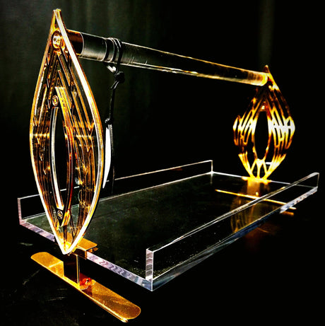 Acrylic Serving Tray 1 Tier With Gold Accent 40Cm - Al Kabayel Discount CentreAcrylic Serving Tray 1 Tier With Gold Accent 40CmServing TraysAKDCAl Kabayel Discount Centre