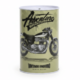 Adventure Motorcycle Vintage Enduro Metal Coin Piggy Bank Tin Box | Round Saving Box for Kids & Adults | 13×8 cm | Olive Green - Al Kabayel Discount CentreAdventure Motorcycle Vintage Enduro Metal Coin Piggy Bank Tin Box | Round Saving Box for Kids & Adults | 13×8 cm | Olive GreenOrganizers & AccessoriesAKDCAl Kabayel Discount Centre